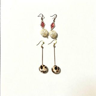 豹柄＆パールピアス・イヤリングセット(ピアス)