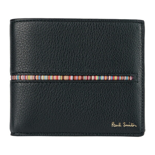 新品 ポールスミス PAUL SMITH 2つ折り財布 BILLFOLD WALLET ブラック