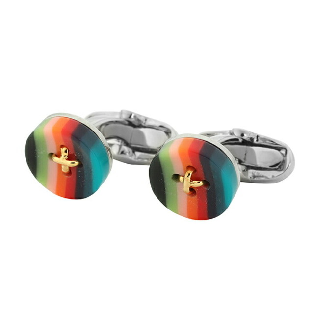 新品 ポールスミス PAUL SMITH カフスボタン BUTTON STR CUFFLINKS シルバー マルチ