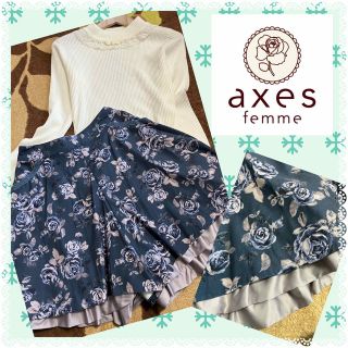 アクシーズファム(axes femme)のアクシーズファム★axes★良品★ロマンティックローズ★アンティーク柄キュロット(キュロット)