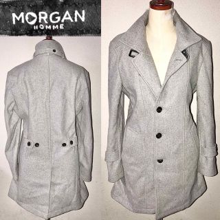 モルガンオム(MORGAN HOMME)の新品近い美品MORGANモルガンオム送料込ウール毛コートジャケットドメスセレクト(チェスターコート)