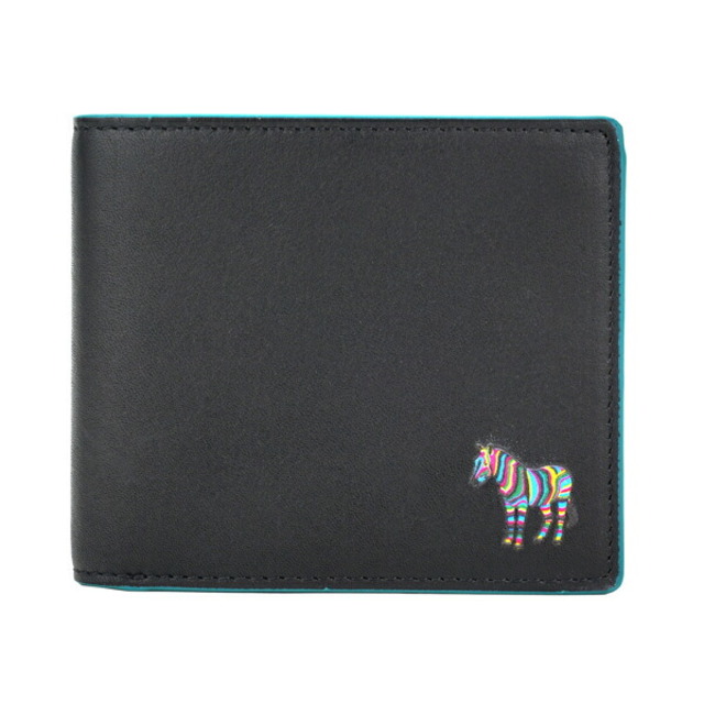 新品 ポールスミス PAUL SMITH 2つ折り財布 BILLFOLD AND COIN WALLET ブラックマルチ