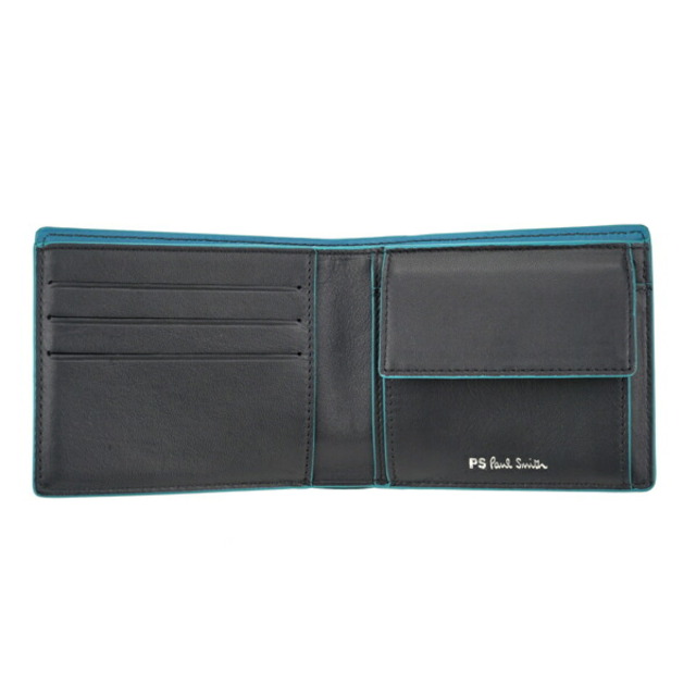 Paul Smith(ポールスミス)の新品 ポールスミス PAUL SMITH 2つ折り財布 BILLFOLD AND COIN WALLET ブラックマルチ メンズのファッション小物(折り財布)の商品写真