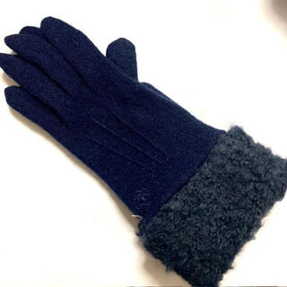 クレイサス(CLATHAS)の新品♡ネイビー 紺色 モコモコ ウール アンゴラ ナイロン(手袋)