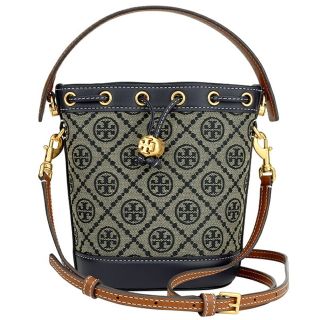 トリーバーチ(Tory Burch)の新品 トリーバーチ TORY BURCH ハンドバッグ Tモノグラム ネイビー ブラウン(ハンドバッグ)