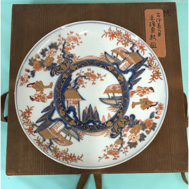伊万里焼 古伊万里 色絵 大皿 木箱入 quitosaludable.gob.ec