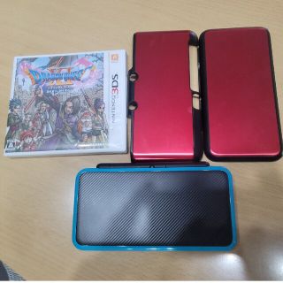 ニンテンドウ(任天堂)のNewニンテンドー2DS LL ブラック×ターコイズ ドラクエ11 カバー(携帯用ゲーム機本体)