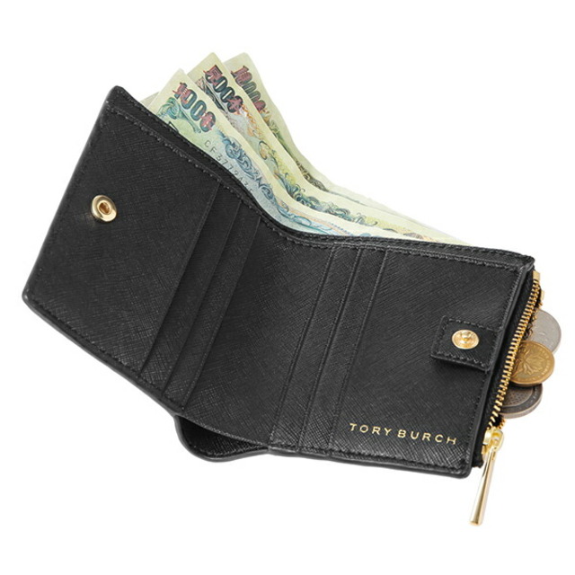 新品 トリーバーチ TORY BURCH 2つ折り財布 ロビンソン ブラック 黒