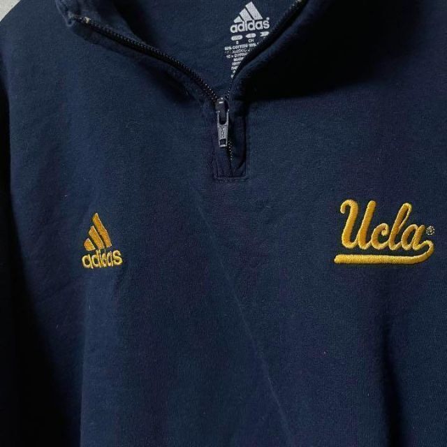 adidas アディダス カリフォルニア大学 トレーナー ハーフジップ 刺繍 S