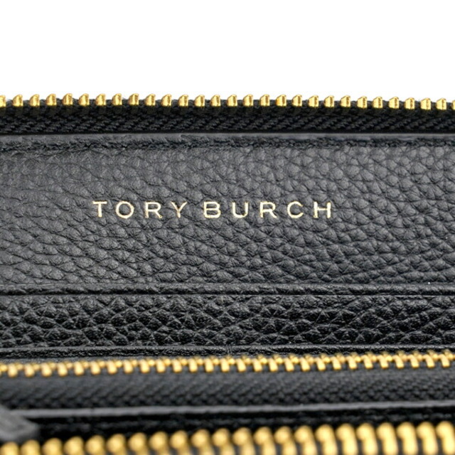 新品 トリーバーチ TORY BURCH 長財布 ブリテン ブラック/ロールドゴールドレザースナップ式開閉内側