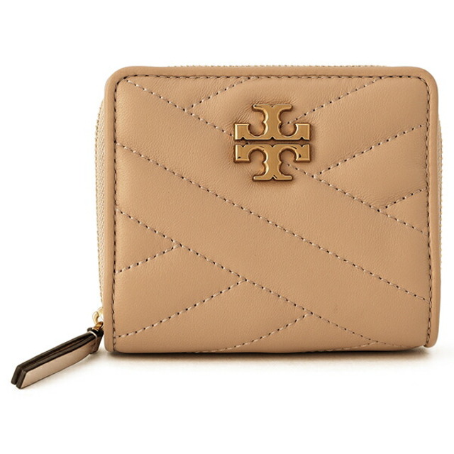 新品 トリーバーチ TORY BURCH 2つ折り財布 キラ シェブロン デヴォンサンド