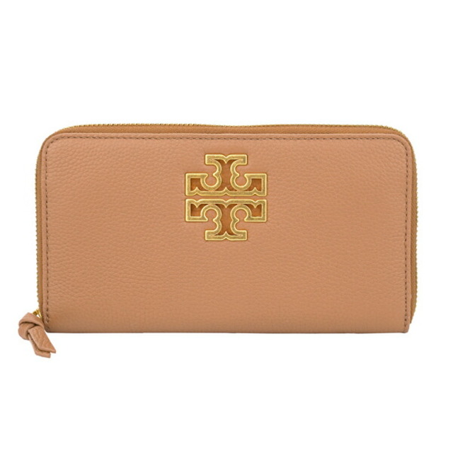 新品 トリーバーチ TORY BURCH 長財布 ブリテン バーク/ロールドゴールドレザーファスナー式開閉内側