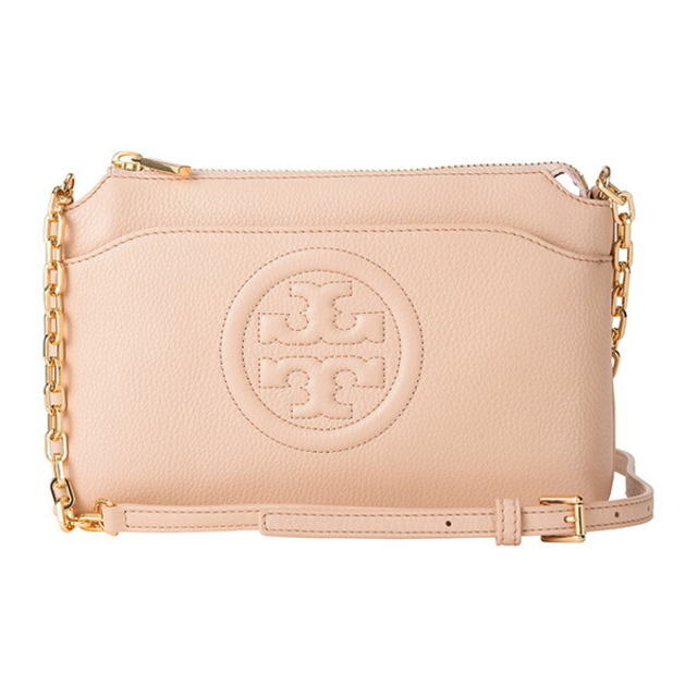 新品 トリーバーチ TORY BURCH ショルダーバッグ ボンベ ライトオークレザーファスナー式開閉内側