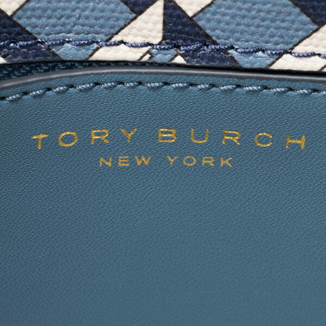 新品 トリーバーチ TORY BURCH ポーチ ジオ ロゴ ブルー系 マルチ