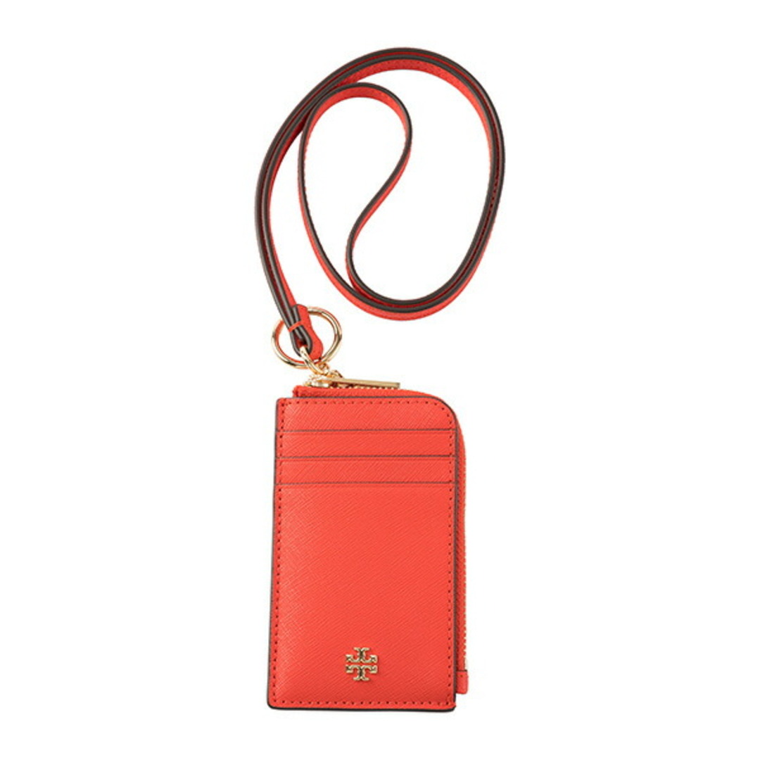 Tory Burch(トリーバーチ)の新品 トリーバーチ TORY BURCH カードケース エマーソン レッドオレンジ 朱色 レディースのファッション小物(名刺入れ/定期入れ)の商品写真