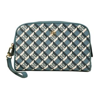 トリーバーチ(Tory Burch)の新品 トリーバーチ TORY BURCH ポーチ ジオ ロゴ ブルー系 マルチ(ポーチ)