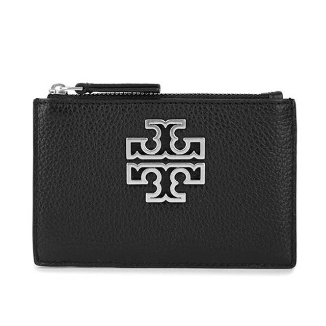 新品 トリーバーチ TORY BURCH カードケース ブリテン ブラック/シルバー