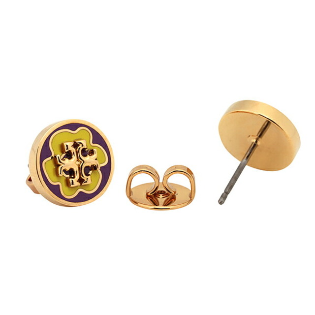 Tory Burch(トリーバーチ)の新品 トリーバーチ TORY BURCH ピアス キラ トリーゴールド/バーガンディマルチ レディースのアクセサリー(ピアス)の商品写真