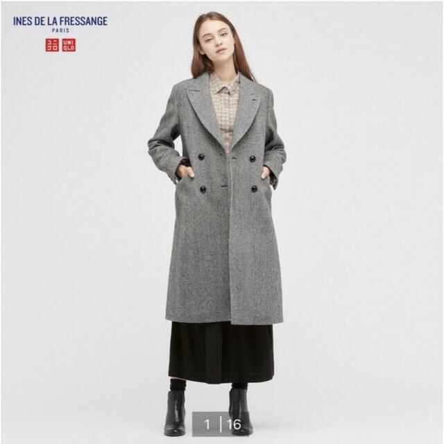 UNIQLO(ユニクロ)の限定お値下げ❗️ユニクロ　イネス　ツイードコート レディースのジャケット/アウター(ロングコート)の商品写真