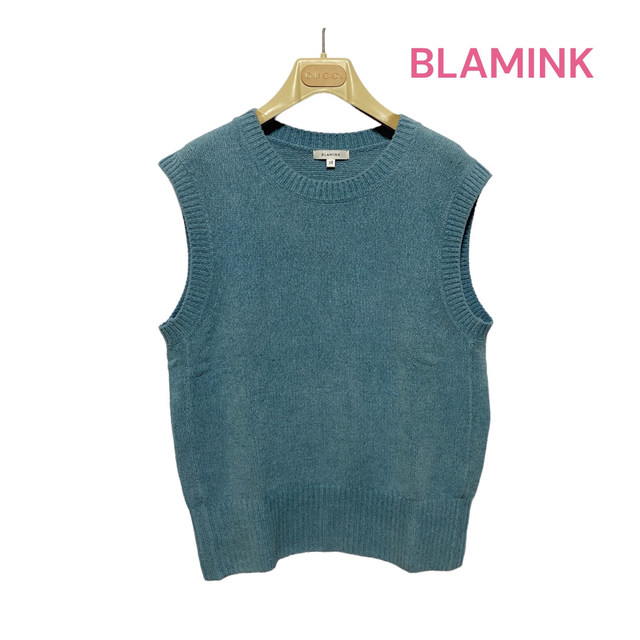 BLAMINK(ブラミンク)の●【極美品】ブラミンク BLAMINK/ニットベスト/ライトブルー● レディースのトップス(ニット/セーター)の商品写真