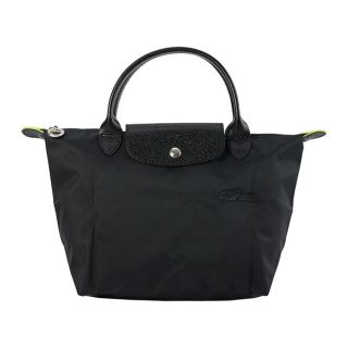 ロンシャン(LONGCHAMP)の新品 ロンシャン LONGCHAMP ハンドバッグ ル プリアージュ グリーン TOP HANDLE Sサイズ ブラック 黒(ハンドバッグ)