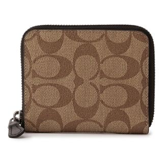 コーチ(COACH)の新品 コーチ COACH 2つ折り財布 ミディアム ジップアラウンド ウォレット ブラウン 茶(財布)