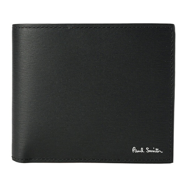 新品 ポールスミス PAUL SMITH 2つ折り財布 BILLFOLD AND COIN WALLET ブラック