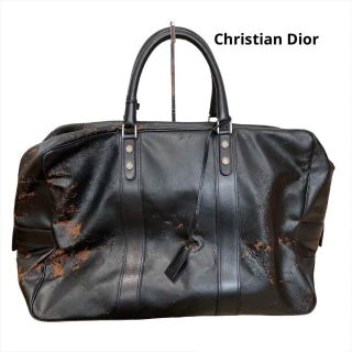 クリスチャンディオール(Christian Dior)のジャンク　クリスチャンディオール　レザー　ボストンバッグ　ブラック(ボストンバッグ)