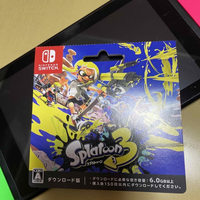 新品・未使用　スプラトゥーン3  ダウンロード版　カード付き