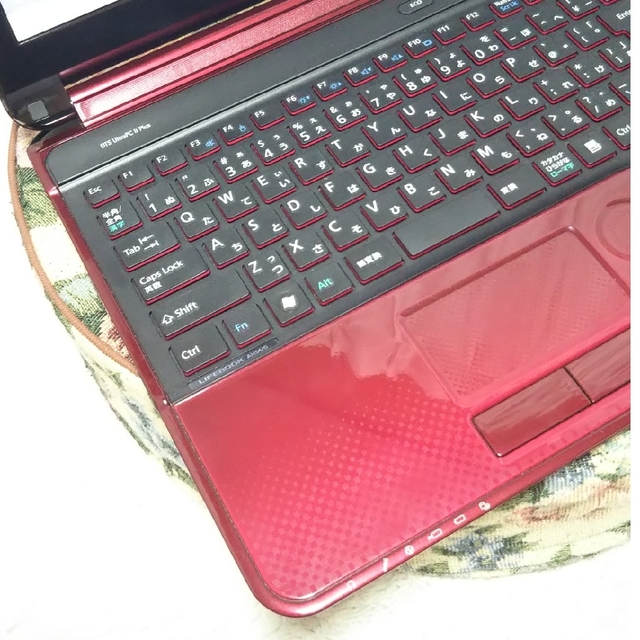 管理856B 初心者に最適 カメラ  Office 赤いノートPC スマホ/家電/カメラのPC/タブレット(ノートPC)の商品写真