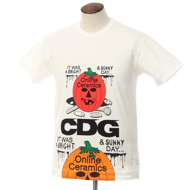 【未使用】シーディージー ＣＤＧ コムデギャルソン コットン プリント 半袖Ｔシャツ【サイズL】【メンズ】