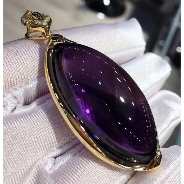 極上品】天然 アメジスト ペンダントトップ k18 61*26*17.5mm