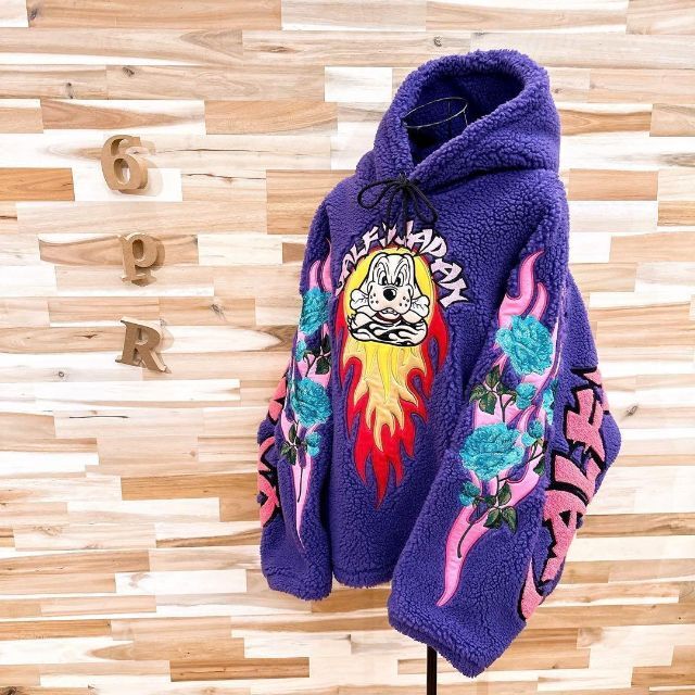 が大特価! 激レア GALFY フリース オーバー ジャケット 刺繍 ワッペン