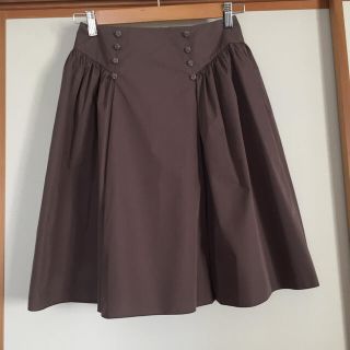 ルネ(René)の美品 Rene ポリふんわりスカート 茶 36 9号(ひざ丈スカート)