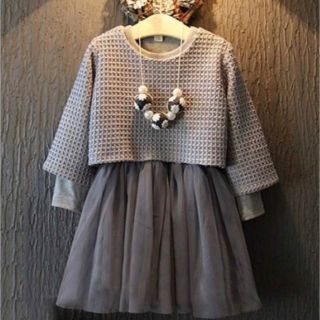 ザラキッズ(ZARA KIDS)のセーター付き キッズワンピ 3-4 #JENNI イングファースト ザラキッズ(ワンピース)