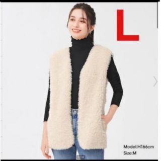 GU - L ナチュラル フェイクファーベスト+E 新品の通販 by na's shop