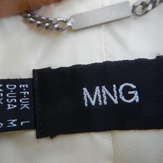 MANGO(マンゴ)の未使用 MNG マンゴー コート アウター チェスター ピーコート ホワイト系 レディースのジャケット/アウター(ピーコート)の商品写真