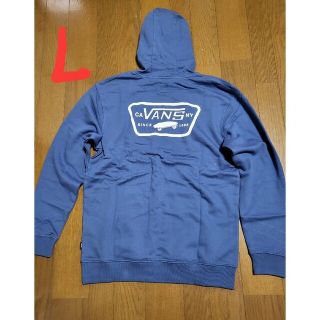 ヴァンズ(VANS)のVANSオーバーサイズフロント&バックプリントパーカー/L ブルー系 未使用(パーカー)