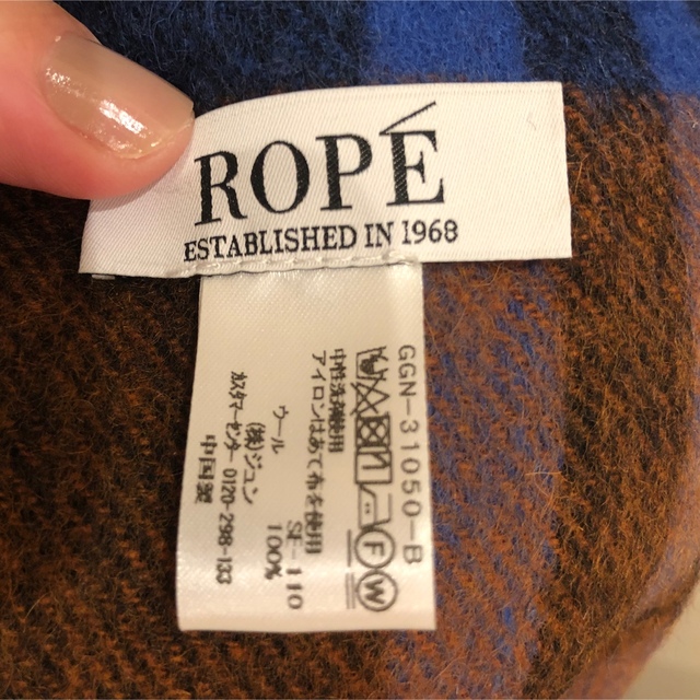 ROPE’(ロペ)のROPE' チェック柄ウールストール レディースのファッション小物(マフラー/ショール)の商品写真