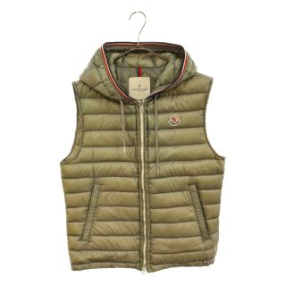 モンクレール(MONCLER)のMONCLER モンクレール CYRIAQUE GILET C10914331099 53279 シリアク ジレ ナイロンジップアップダウンベスト ナイロンフーデットダウンジレ カーキ(ダウンベスト)