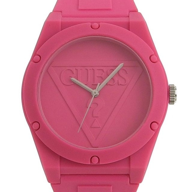 【Guess】ゲス W097L9 ポリカーボネート×ステンレススチール ピンク クオーツ アナログ表示 ユニセックス ピンク文字盤 腕時計