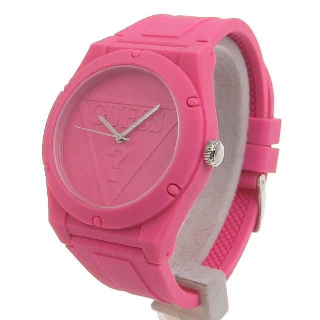 GUESS(ゲス)の【Guess】ゲス W097L9 ポリカーボネート×ステンレススチール ピンク クオーツ アナログ表示 ユニセックス ピンク文字盤 腕時計 レディースのファッション小物(腕時計)の商品写真