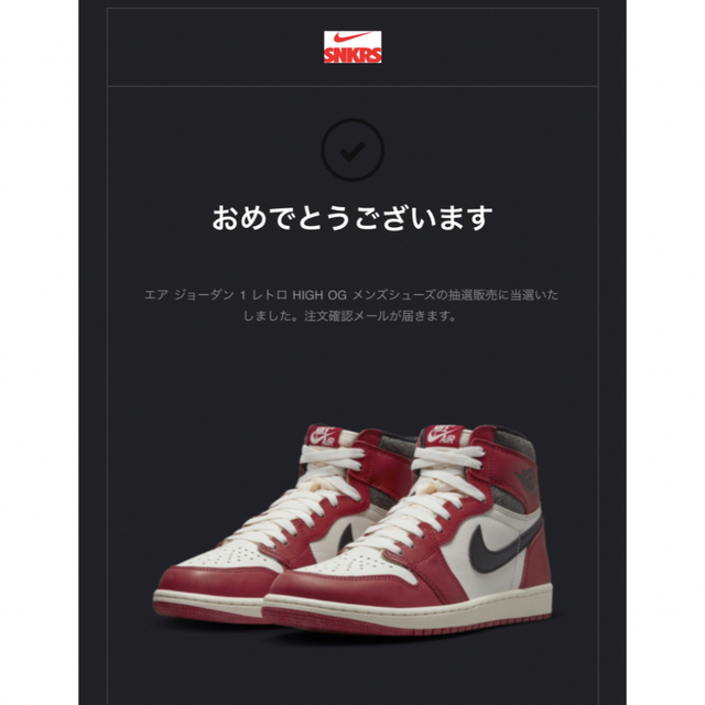 女性が喜ぶ♪ Jordan Brand(NIKE) - AIR JORDAN1 Chicago 27.5cm