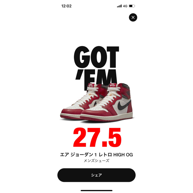 Air Jordan 1 high OG chicago シカゴ　エアジョーダン