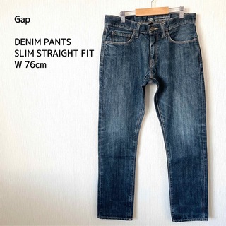 ギャップ(GAP)のGAP ギャップ スリムストレートデニムパンツ ジーンズ ブルー W76(デニム/ジーンズ)