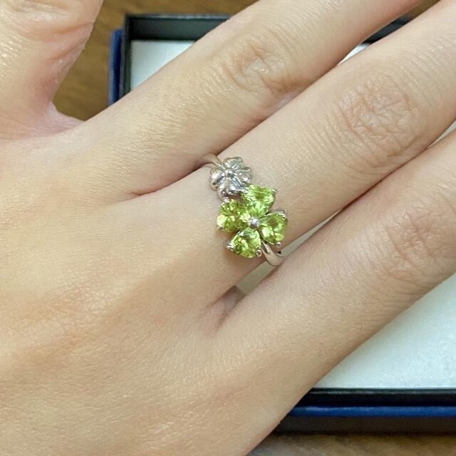 JEWELRY TSUTSUMI(ジュエリーツツミ)のプリン様おまとめ　k14wg ペリドット　四つ葉のクローバー  リング レディースのアクセサリー(リング(指輪))の商品写真