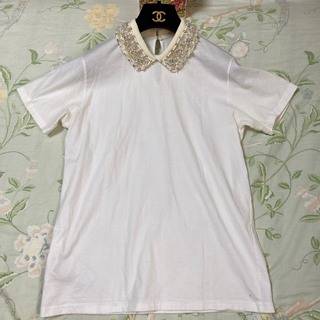 ミュウミュウ(miumiu)のミュウミュウ miumiu ビジュー ビーズ Tシャツ(Tシャツ(半袖/袖なし))