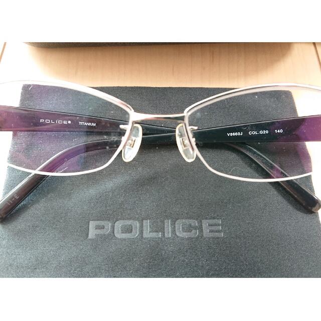 POLICE(ポリス)のPOLICE V8660J COL.G20 クリアレンズチタン[中古] メンズのファッション小物(サングラス/メガネ)の商品写真