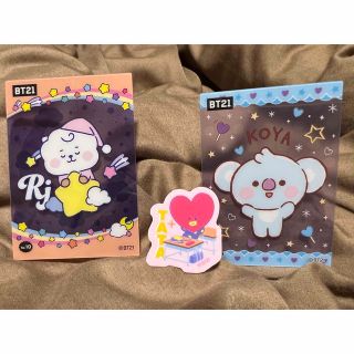 BT21 カード２枚　ステッカー　セット(その他)