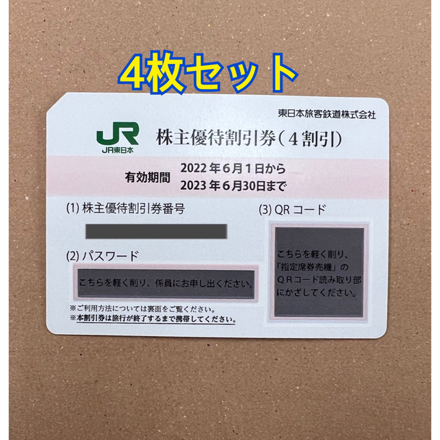 JR東日本　株主優待　4枚セット優待券/割引券